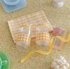 Vaso de Vidrio Amarillo a Cuadros Borde Ondulado para Agua, Leche, Jugo, Taza de Vidrio, Taza de Té de Vidrio de Borosilicato Alto Hecha a Mano