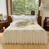 Falda de cama individual con encaje de corona estilo francés vintage nueva de otoño e invierno de 2024