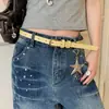 Cinto Estreito Estilo Coreano com Estampa de Menina Picante e Bolinhas para Mulheres, Único e Estiloso, Adequado para Combinar com Jeans, Decoração de Cinto Hip-Hop para Marcar a Cintura