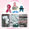 Insignia Metálica Rosa y Azul con Cinta de Lazo, Pegatina para Teléfono, Broche de Concienciación sobre el Cáncer de Mama, Regalo de Caridad en Stock