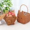 Plato de frutas, plato de refrigerio creativo con tapa, canasta personalizada moderna para sala de estar, plato de dulces tipo ratán, canasta de almacenamiento de escritorio