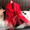 Bufanda Larga Estilo Coreano Nueva Bufanda de Seda Dorada con Lentejuelas Bufanda de Lana y Seda Color Sólido Versátil Bufanda de Seda Chal de Protección Solar para Mujer Primavera y Otoño Lote