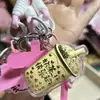 Llavero Dorado Shuibei con Diseños de Casa, Dinero y Coche, Oro Puro 999, Cadena para Teléfono, Colgante para Bolso, Regalo