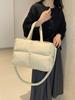 Bolsa Acolchoada de Algodão Xiaohongshu, Bolsa de Penas, Bolsa Tote Casual de Grande Capacidade Feminina 2024, Bolsa de Ombro Feminina para o Dia a Dia, Bolsa de Mão