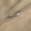 Moda coreana Elegante Versátil de Alta Gama Diseño de Nicho Diamante Cuadrado Zirconia Extremadamente Fina Anillo para Mujer estilo ins Lujo Ligero