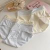 Ropa interior de algodón antibacteriano de alta gama para mujer, 10A, para verano, con colores contrastantes, estilo preppy, transpirable, antibacteriana, entrepierna extendida, calzones de algodón