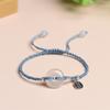 Pulseira de Prata 925 com Fivela de Segurança, Juba de Lichia Natural e Calcedônia Branca, Pulseira Tecida à Mão pelo Método Antigo, Presente Ideal para Melhor Amiga