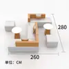 Recepção e Área de Negociação de Escritório, Área de Espera da Recepção de Instituição de Ensino, Conjunto de Sofá Criativo de Canto com Mesa de Centro, Couro Nappa