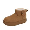 Antiderrapante Aquecedor de Pão Espessado Botas de Neve Femininas Retro Versátil 2026 Solado Grosso Inverno Sapatos de Algodão Botas de Algodão Botas Curtas com Pelúcia