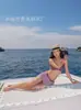 Nuevo Bikini de Dos Piezas Estilo Japonés Lindo y Sexy con Estampado de Lunares y Ribete de Encaje para Busto Pequeño Push-Up con Falda para Verano