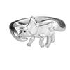 Amazon novo tricerops aberto dinossauro anel de dragão pescoço longo anel Tyrannosaurus Rex pulseira anel fêmea ajustável