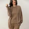 Cárdigan de Cachemir Estilo Casual para Mujer, de Longitud Media, Estilo Perezoso, Prendas de Punto Sueltas, Chaqueta Suéter Versátil, Casual