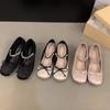 Zapatos de Ballet Rosas con Aumento Interno para Mujer Zapatos 2024 Nuevos Franceses Primavera y Otoño Mary Jane Zapatos Elegantes de Noche