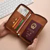 Nova Bolsa de Passaporte com Zíper Transfronteiriça para Viagens Internacionais, Porta-Documentos de Passagem Aérea e Cartão de Embarque, Porta-Passaporte Conveniente