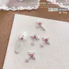 Nueva Joyería para Uñas Cruzadas Estilo Popular de Celebridad de Internet Joyería de Aleación DIY Diamante Rosa Joyería para Uñas Estilo Retro