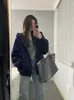 Sudadera Retro Americana High Street para Mujer Primavera Otoño Oversize Color Sólido Delgada con Capucha Estilo Perezoso Cárdigan