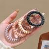 Anillo para el Pelo de Hilo de Teléfono Esmerilado Color Curry Simple para Mujer Banda de Goma Elástica Alta Duradera Correa para el Pelo de Cola de Caballo Alta y Baja Tocado