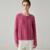 Cárdigan 100% cachemir puro para mujer, suéter de punto de cuello redondo, top casual holgado de otoño e invierno, abrigo grueso, cálido