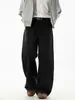 Pantalones Casuales Rectos Sueltos de Sarja Estilo Otoño Nuevo para Hombre, Algodón Puro Texturizado, Semi-Elásticos, Pantalones Largos Retro de Moda