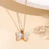 Yunjin Novo Produto Transfronteiriço Colar Borboleta Degradê Moda Europeia e Americana Estiloso Ins Luxo Acessível Colar para Meninas Corrente da Clavícula