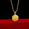 Colgante Popular de Flor de Peonía para Mujer, Chapado en Oro, Cadena para Clavícula Duradera y que No se Desvanece, Venta al por Mayor