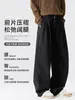 Calça plissada de perna larga listrada retrô da NASA, nova coleção outono/inverno, corte solto, emagrecimento e estilo casual para homens e mulheres.