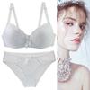 Conjunto de Brasier Original Transfronterizo 2025 Nuevo Europeo y Americano, Talla Grande Encaje Sexy con Varilla, Ropa Interior Push-Up para Mujer