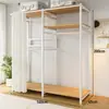 Armario de Montaje Sencillo, Gabinete de Entrada, Perchero Metálico para el Hogar en el Dormitorio, Armario para Habitación de Alquiler, Armario Pequeño para Dormitorio
