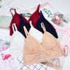 Sutiã feminino estilo francês triângulo sem anel de aço sutiã de renda fino respirável sexy envoltório colete estilo tubo