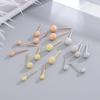 Aretes de Plata Esterlina 999 Esmerilados para Mujer Pequeños Pequeños Redondos de Cuentas Aretes de Poste para la Oreja para Dormir Recogida Libre Aretes de Plata Moda