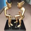 Fibra de Vidro Abstrato Criativo Cobre Imitação Retrato Decoração de Ornamentos para Gabinete de Chão de Mesa de Escritório em Casa Personalização