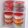 Contenedor para conservar la frescura, caja de almacenamiento de cocina, caja redonda de plástico para carne congelada, caja de almacenamiento para snacks de frutas secas, recipiente para conservar la frescura, caja de almacenamiento de alimentos
