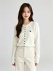 Fábrica de Suéteres Dalan Source Cárdigan de punto de color liso suave estilo coreano para mujer, suave y amigable con la piel, top versátil para principios de otoño