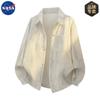 Marca Nasa Roupa de Trabalho Retrô Americana Camisa de Alta Qualidade Masculina Outono 2025 Nova Camisa de Manga Longa Tie-Dye Solta