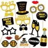 Letrero de Mano de Año Nuevo Negro Oro Accesorio para Foto Atmósfera Festival Equipo de Empresa Team Building Cuenta Regresiva de Año Nuevo Mayoreo