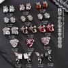 Manicura pila caja de regalo de joyería de diamantes con garra aleación diamante amor rojo intermitente Año Nuevo uña metal accesorios de diamantes