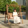 Columpio Doble para Patio Silla Mecedora de Hierro Forjado para el Hogar Silla de Ocio para Balcón Silla Mecedora Europea Columpio Infantil para Interiores