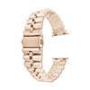 Adequado para Apple S9, relógio de aço inoxidável de cintura pequena com três gados e Apple Watch8763SE geração 45mm feminino