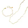 Colar Pulseira Geométrica Ondulada de Aço Inoxidável Europeu e Americano Luxo Acessível Joias de Alta Qualidade Colar Feminino de Aço Titânio Não Desbota