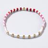 Pulseras Tejidas a Mano con Cuentas Tila Pull-Up y Cuentas de Arroz Estilo Playa Europeo y Americano Estilo Ins Pulseras de Pareja Que No Se Desvanecen