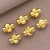 Cuentas sueltas de cobre chapado en oro de 18 quilates, separadores en forma de OVNI, cuentas redondas roscadas para pulsera y collar DIY hechos a mano, accesorios de joyería