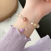 Aura Roxa Estende-se Infinitamente ~ Pulseira de Ametista Estilo Princesa Tema Floresta Fresca, Pulseira da Amizade com Borla Feita à Mão de Luxo Leve, Estilo Floresta