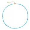 Collar de Apatita Azul Natural con Cuentas Redondas Facetadas de 2-2.5 mm Cadena Fina para Clavícula Original de Nicho Chapada en Cobre Oro de 18K