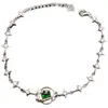 Pulsera Transfronteriza de Diopsida Natural para Mujer, Accesorio de Nicho de Alta Gama, Joyería de Plata 925, Joyería de Lujo 5*5, Venta Directa de Fábrica