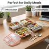 Caja Bento Cuadrada de Acero Inoxidable 304 Transfronteriza Caja de Comida de Alta Apariencia con Tapa Compartimentada Sellada Caja de Almuerzo Pequeña Reductora de Grasa