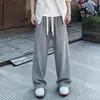 Pantalones casuales de seda de hielo con estampado de corteza estilo americano para hombre, pantalones de verano finos holgados de pierna recta para hombre, pantalones largos de pierna ancha fluidos de marca de moda