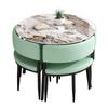 Rock Plate Light Luxury Storage Mesa de Jantar e Cadeira Combinação Pequeno Apartamento Moderno Simples Mesa de Jantar Doméstica Pequena Mesa Redonda Mesa de Jantar e Cadeira