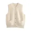 Ins estilo europeo y americano 2026 nueva moda temperamento para ir al trabajo estilo pequeño Chanel cuello redondo sin mangas chaleco de punto