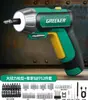 Destornillador Eléctrico Bosque Verde Recargable para el Hogar Mini Batería de Litio Pequeño Juego de Herramientas Destornillador Multifuncional
