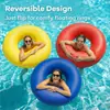 Produtos de água personalizados: boia inflável para adultos, cor sólida, espessa, para festas na piscina, boia com estampa de coração de desenho animado e leopardo